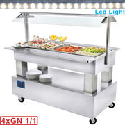 Buffet - salad bar réfrigéré, 4x gn1/1-150 bois blanc
