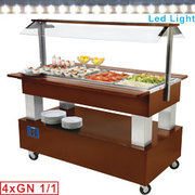 Buffet - salad bar réfrigéré, 4x gn 1/1-150 bois acajou
