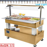 Buffet - salad bar réfrigéré, 4x gn 1/1-150 bois chêne clair
