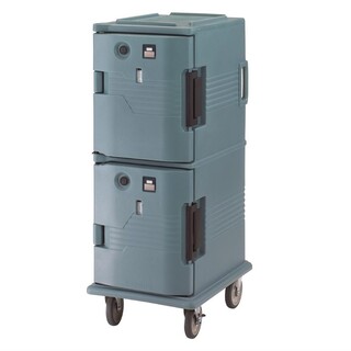 photo 1 chariot isotherme avec portes chauffantes cambro ultra camcart upch800 bleu ardoise