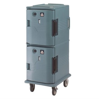 photo 1 chariot isotherme avec portes chauffantes cambro ultra camcart upch800 bleu ardoise