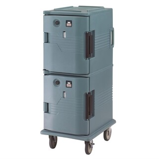 photo 1 chariot isotherme avec portes chauffantes cambro ultra camcart upch800 bleu ardoise