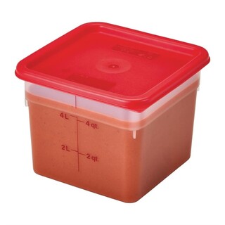 photo 3 couvercle de boîte de conservation alimentaire carré camsquares de cambro rouge