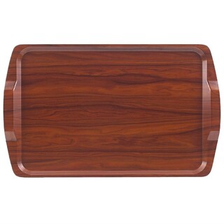 photo 1 plateau stratifié rectangulaire avec poignées capri cambro noyer 640mm