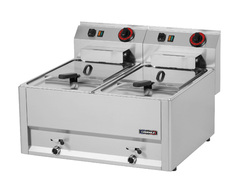 Photo 1 matériel référence C6FEV82T66: Friteuse électrique à poser avec vanne de vidange 2x8 litres T 66