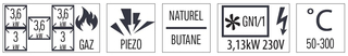photo 2 fourneau gaz 5 feux avec four électrique ventilé gn 1/1 p 99 