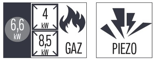 photo 2 fourneau gaz à poser 2 feux + 1 plaque coup de feu 80 
