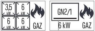 photo 2 fourneau gaz 4 feux avec four à gaz gn 2/1 80 