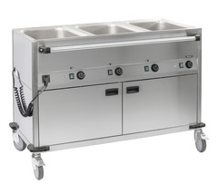 Photo 1 matériel référence CCBM3CH: Chariot bain-marie à eau 3xGN 1/1 avec soubassement chauffant horizontal