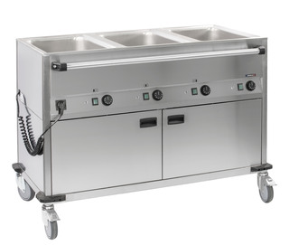 photo 1 chariot bain-marie à eau 3xgn 1/1 avec soubassement chauffant horizontal