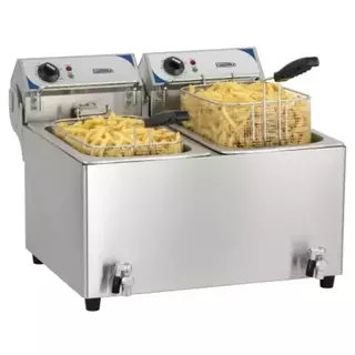 photo 1 friteuse électrique avec vidange 2 x 10 litres 3600 watts