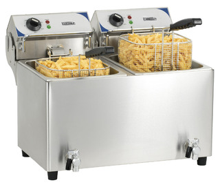 photo 1 friteuse lectrique avec vanne de vidange 2 x 7 litres