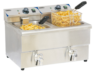 photo 1 friteuse électrique avec vanne de vidange 2 x 8 litres
