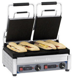 photo 1 grill panini double premium rainurée - rainurée avec minuteur