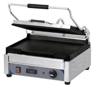 photo 1 grill panini grand premium rainurée - lisse avec minuteur