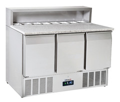 Photo 1 matériel référence CSAP3PG: Saladette de préparation 3 portes GN 1/1 Granit