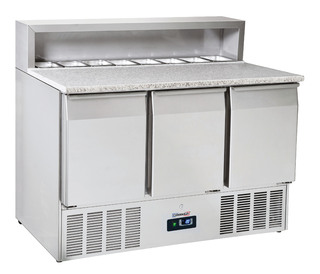 photo 1 saladette de préparation 3 portes gn 1/1 granit