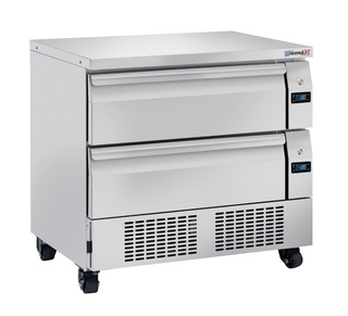 photo 1 soubassement réfrigéré 2 tiroirs mixte positif-négatif 4 x gn 1/1 