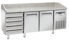 Photo 1 matériel référence CTAPZR5T2P: Table à pizza réfrigérée 5 tiroirs 2 portes
