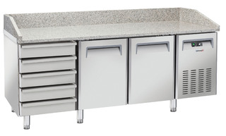 photo 1 table à pizza réfrigérée 5 tiroirs 2 portes