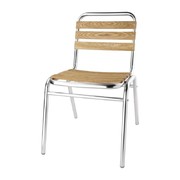 Chaises bistro frêne et aluminium Bolero