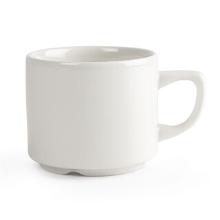 photo 2 tasses à thé maple empilables blanches churchill whiteware 200ml (lot de 24)