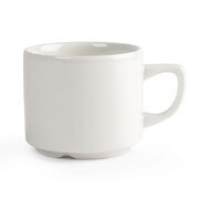 Photo 1 matériel référence P740: Tasses à thé Maple empilables blanches Churchill Whiteware 200ml (lot de 24)