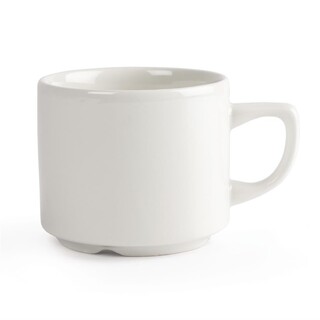 photo 1 tasses à thé maple empilables blanches churchill whiteware 200ml (lot de 24)