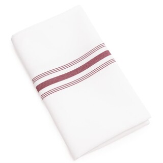 photo 1 serviettes de table bistro avec rayures bordeaux x10