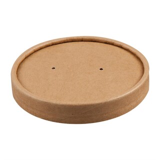 photo 1 couvercles pour bols à soupe kraft micro-ondables recyclables colpac 225ml et 350ml lot de 500