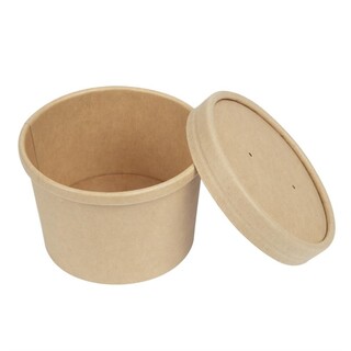 photo 7 couvercles pour bols à soupe kraft micro-ondables recyclables colpac 225ml et 350ml lot de 500