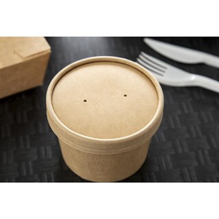 photo 8 couvercles pour bols à soupe kraft micro-ondables recyclables colpac 225ml et 350ml lot de 500