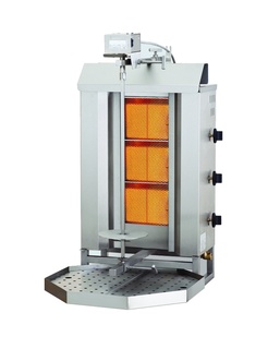 photo 1 gyros grill de gaz moteur au-dessus 3 zones de chauffage