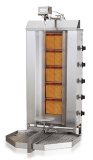 photo 1 gyros grill de gaz moteur au-dessus 5 zones de chauffage
