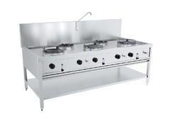 Photo 1 matériel référence 7178-1210: Table wok à gaz 3x17kw + 2x9kw