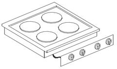 Photo 1 matériel référence 7266-0030: Cuisinière électrique 4 plaques