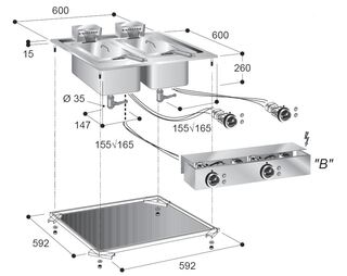 photo 2 friteuse électrique 2x10 l