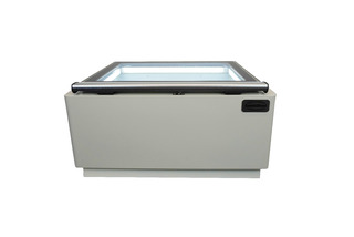 photo 7 modèle de table vitrine à creme glacée blanc  s'ouvre du côté fonctionnement