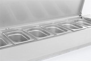 photo 4 vitrine réfrigérée couvercle en acier inox 1/4gn x 5