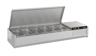 photo 3 vitrine réfrigérée couvercle en acier inox 1/3gn x 5