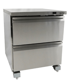 photo 2 réfrigérateur/congélateur en acier inox commutable 2 tiroir