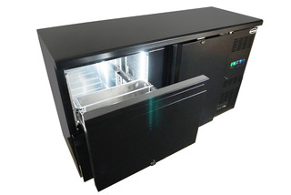 photo 6 arrière bar réfrigérée noir 1 porte et 2 tiroirs