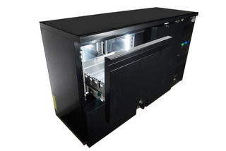 photo 4 arrière bar réfrigérée noir 1 porte et 2 tiroirs