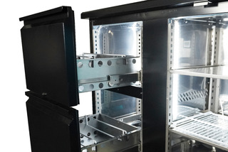 photo 5 arrière bar réfrigérée noir 1 porte et 2 tiroirs