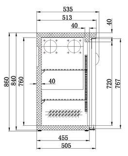 photo 2 arrière bar réfrigérée noir 3 portes