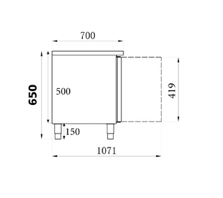 photo 2 table réfrigérée 650 haute 3 portes