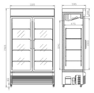 photo 3 réfrigérateur avec portes coulissantes en verres bez-750 sl