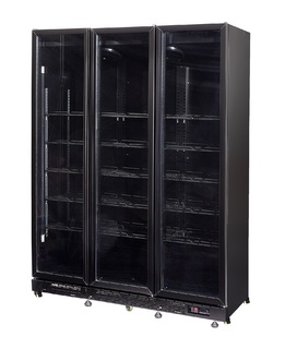 photo 2 réfrigérateur 3 portes en verre noir nap-1200 ht - avec porte chauffante