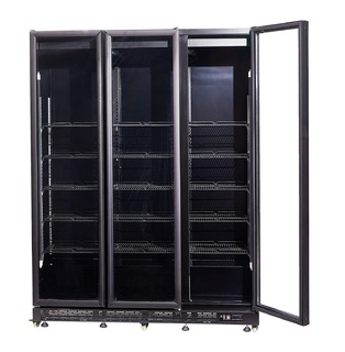 photo 4 réfrigérateur 3 portes en verre noir nap-1200 ht - avec porte chauffante