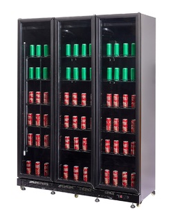 photo 8 réfrigérateur 3 portes en verre noir nap-1200 ht - avec porte chauffante